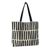 Black/Cream Caviar Leather Tote